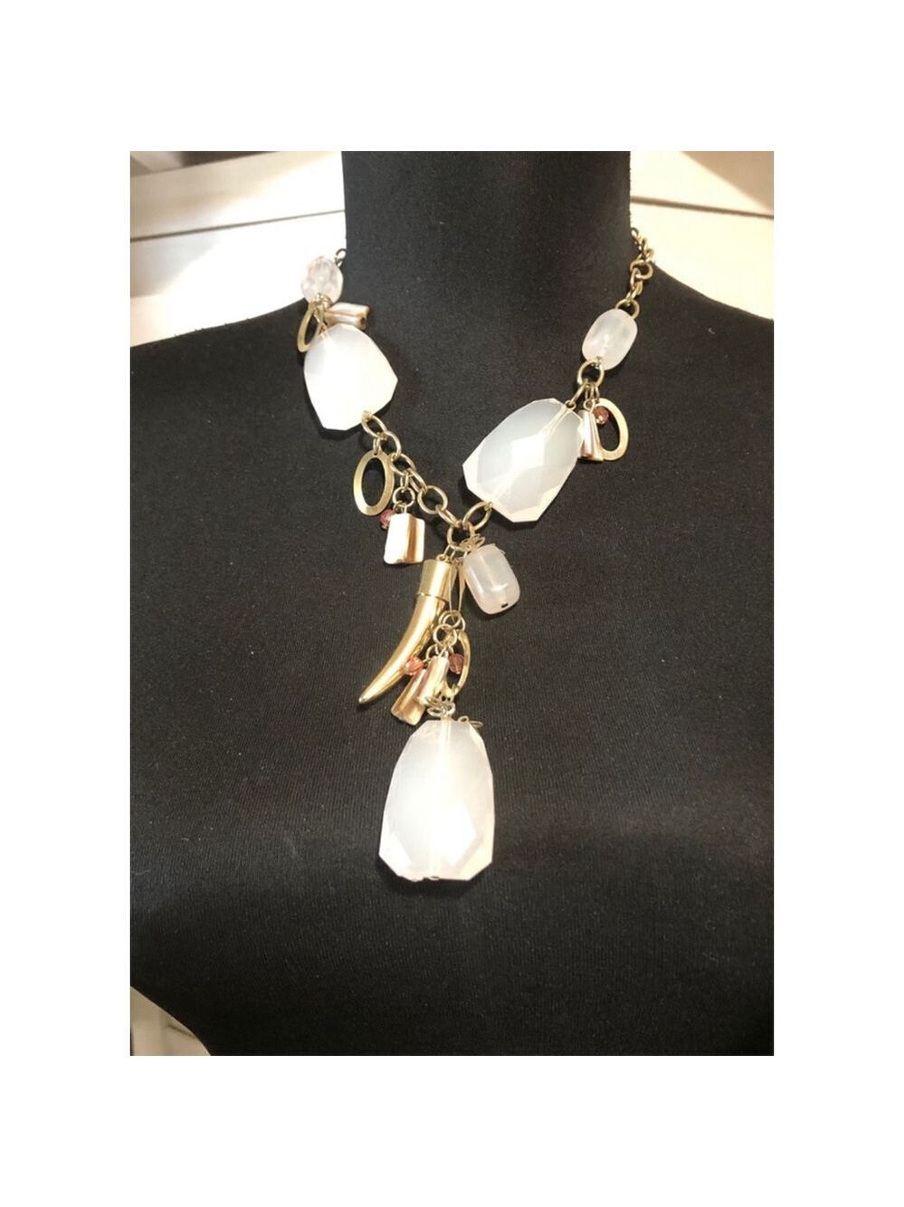 Handmade Chunky Jeweled Tooth Pendant Necklace